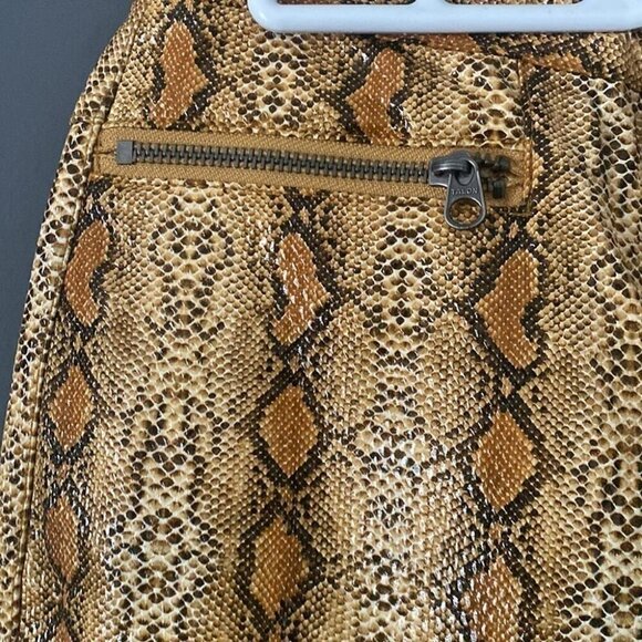 Free People Cowgirl Core Faux Leather Pants Snakeskin Zip Details Western - Picture 12 of 14